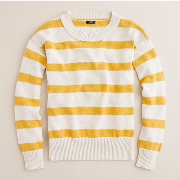 J. Crew Sweaters - J.Crew Orange & Cream Cable Knit Crew Neck Sweater